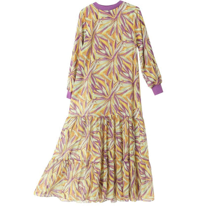 Modefa Modest Women's Dress Palm Trees M12459 - Yellow