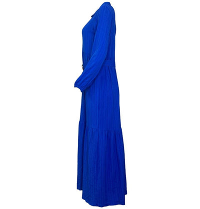 Modefa Modest Women's Dress - Striped Blue