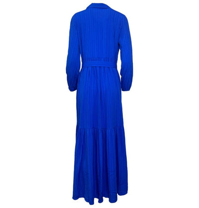 Modefa Modest Women's Dress - Striped Blue