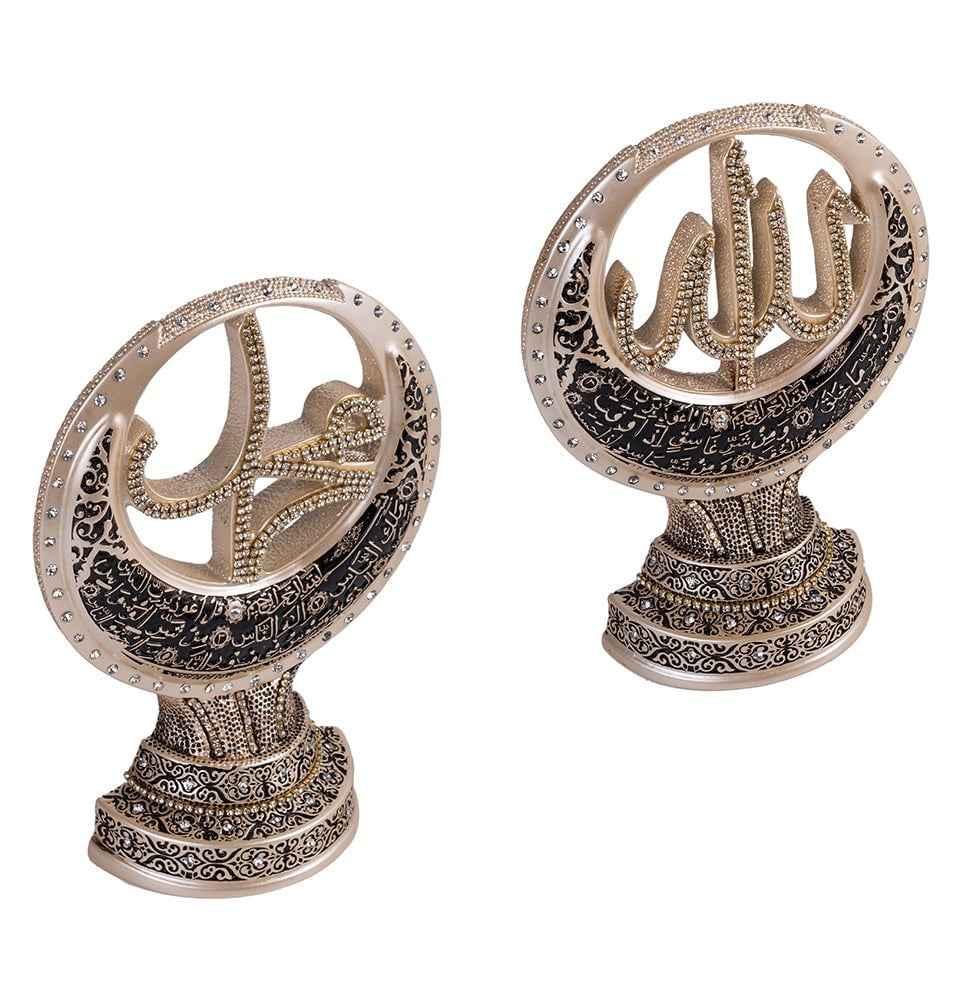 Islamic Table Decor - Mother Of Pearl Egg With 99 Names Of Allah (Handmade From Turkey)