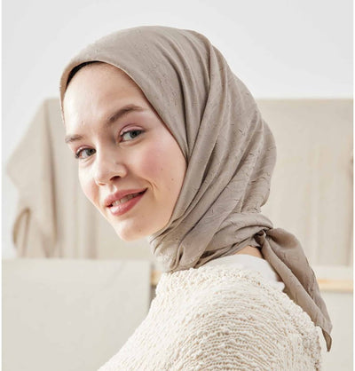 Modefa Muted Beige Bamboo Viscose Square Summer Hijab - Muted Beige