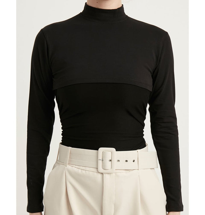 Premium Cotton Long Sleeve Neck Cover - Black