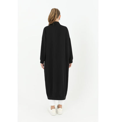Modefa Outerwear Modern Muslim Women's Long Lightweight Button Up Cardigan - 15161 Black