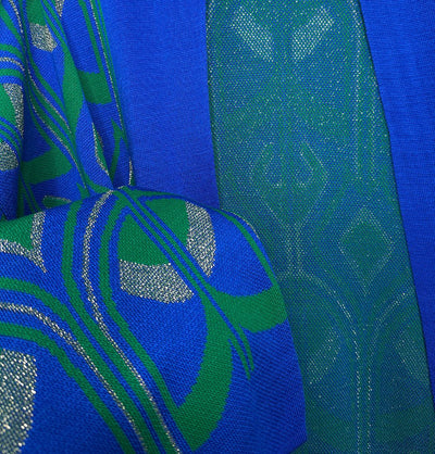Modefa Outerwear Modest Muslim Women’s Abstract Turkish Tulip Long Knitted Cardigan - Blue & Green