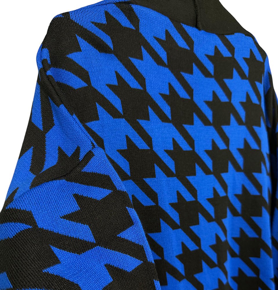 Modefa Outerwear Modest Muslim Women’s Chevron Long Knitted Cardigan - Black and Blue