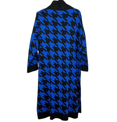 Modefa Outerwear Modest Muslim Women’s Chevron Long Knitted Cardigan - Black and Blue
