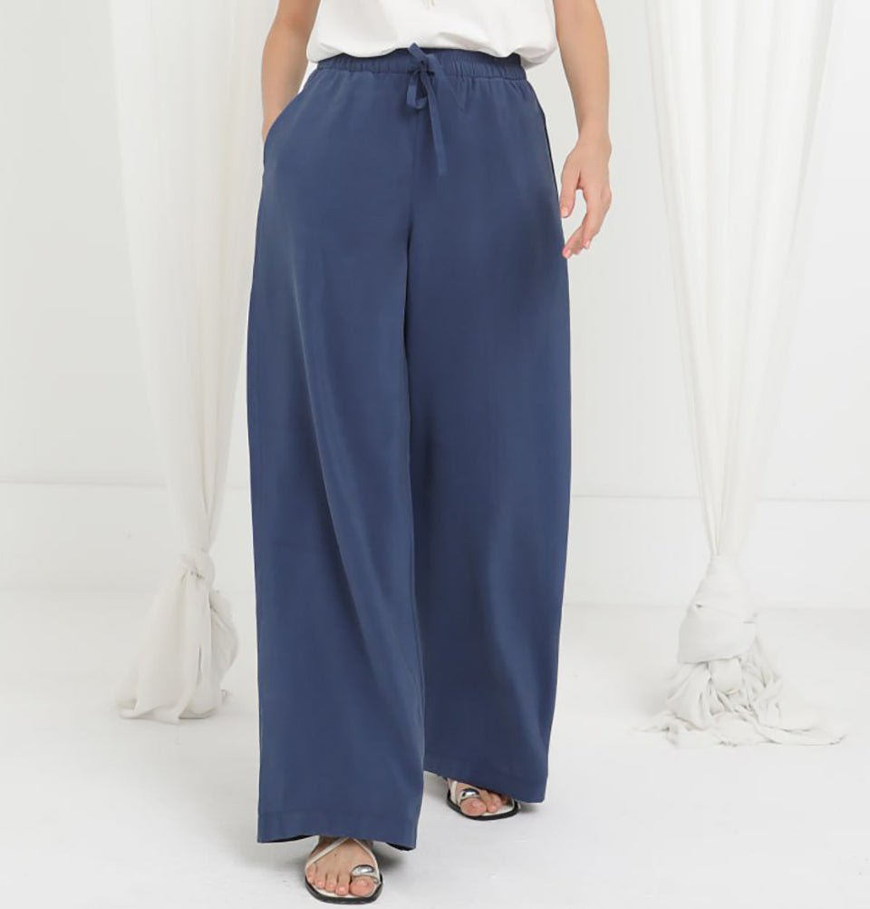 Modefa Pant Modern Muslim Women's Casual Wide Leg Pants - 20646 Blue