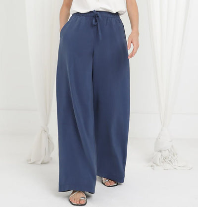 Modefa Pant Modern Muslim Women's Casual Wide Leg Pants - 20646 Blue