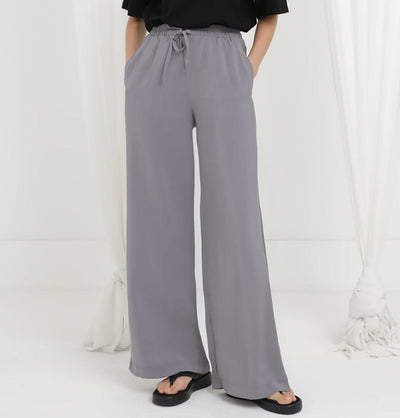 Modefa Pant Modern Muslim Women's Casual Wide Leg Pants - 20646 Grey