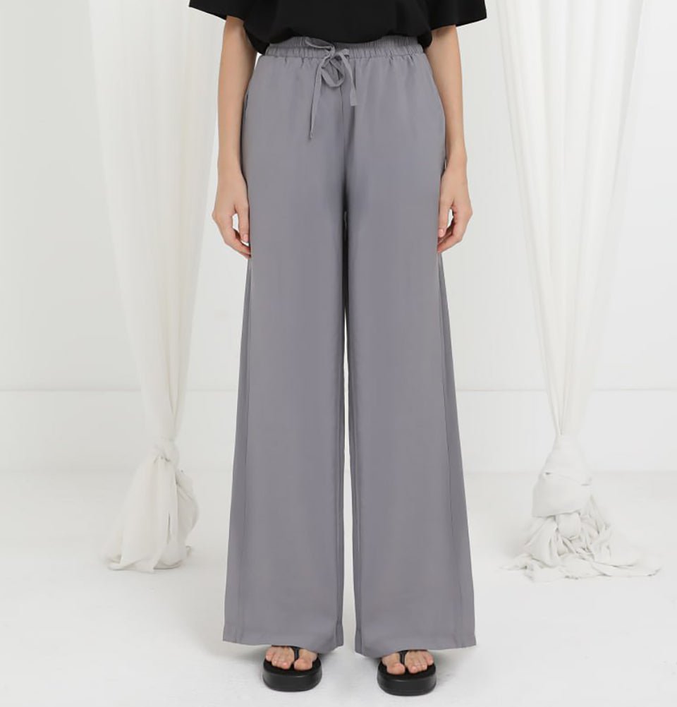 Modefa Pant Modern Muslim Women's Casual Wide Leg Pants - 20646 Grey