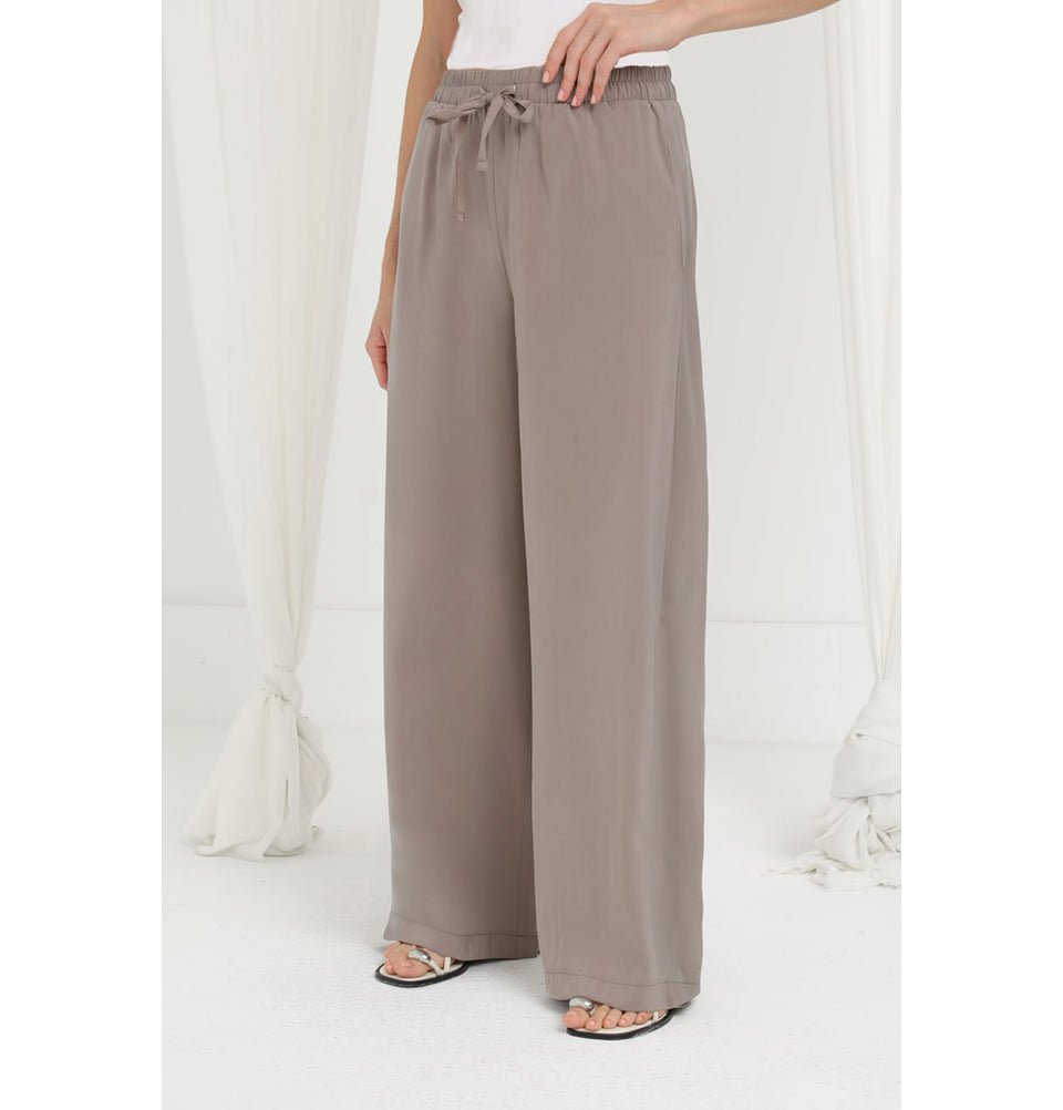 Modefa Pant Modern Muslim Women's Casual Wide Leg Pants - 20646 Mink