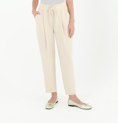 Modefa Pant Modern Muslim Women's High Waisted Tapered Casual Pants - 18102 Beige