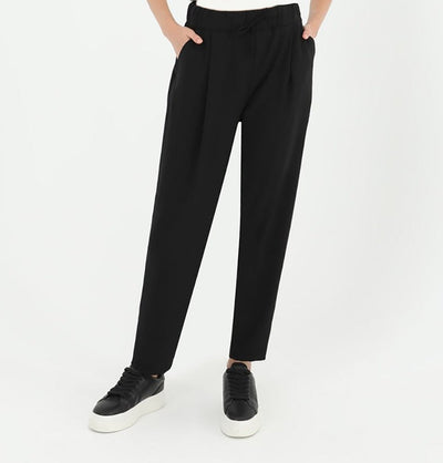 Modefa Pant Modern Muslim Women's High Waisted Tapered Casual Pants - 18102 Black