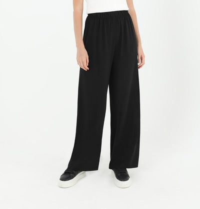 Modefa Pant Modern Muslim Women's High Waisted Wide Legged Pants - 18103 Black