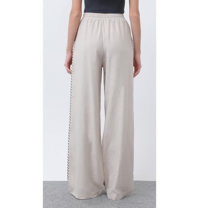 Modefa Pant Modern Muslim Women's Linen Casual Wide Leg Pants - M32342 Beige