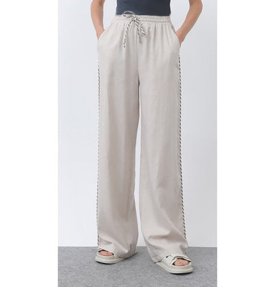 Modefa Pant Modern Muslim Women's Linen Casual Wide Leg Pants - M32342 Beige