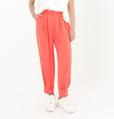 Modefa Pant Modern Muslim Women's Pleated Casual Joggers - 18160 Coral