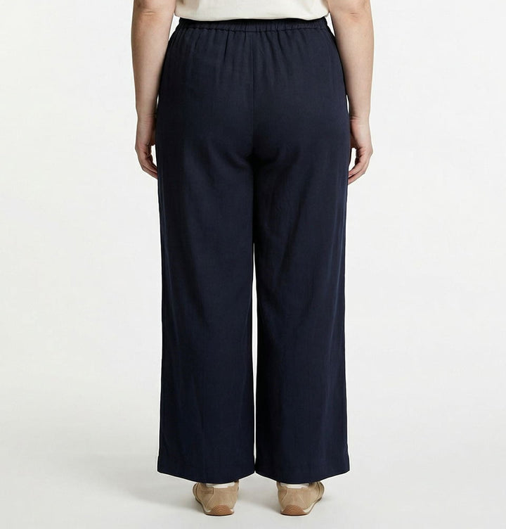 Women's Relaxed Palazzo Pants - 76031 Navy Blue