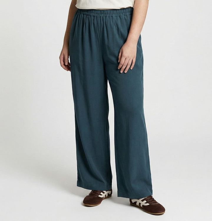 Women's Relaxed Palazzo Pants - 76031 Teal Green