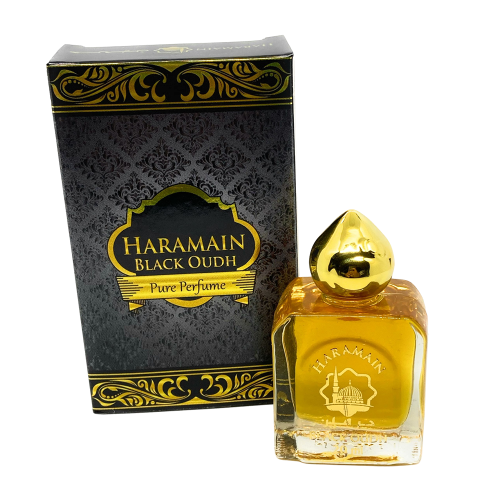 Modefa Perfume Black Oudh Haramain Attar - Alcohol Free Roll on Perfume Oil - Black Oudh