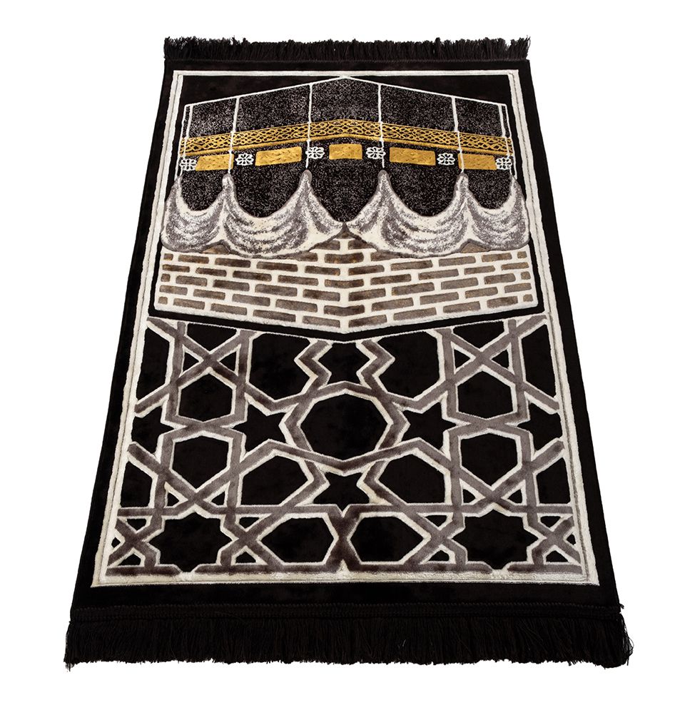 Modefa Prayer Rug Baytullah Black Diamond Islamic Prayer Rug - Baytullah