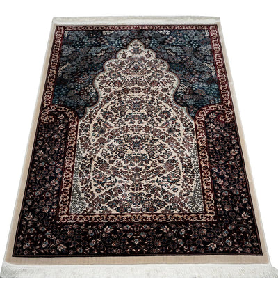 Modefa Prayer Rug Beige Luxury Velvet Carpet Islamic Prayer Rug Lale - Beige