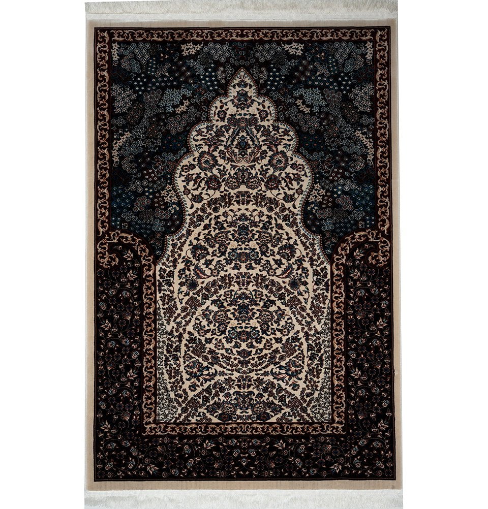 Modefa Prayer Rug Beige Luxury Velvet Carpet Islamic Prayer Rug Lale - Beige