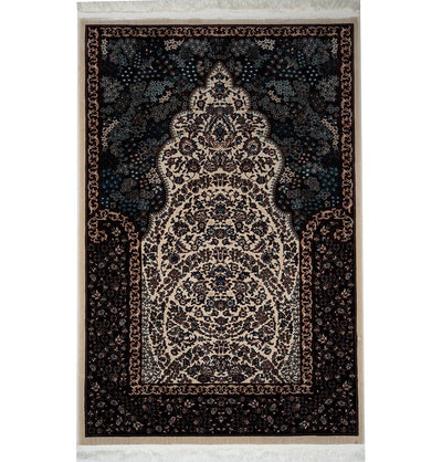 Modefa Prayer Rug Beige Luxury Velvet Carpet Islamic Prayer Rug Lale - Beige