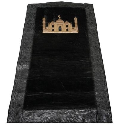 Modefa Prayer Rug Black Basmala Cylinder Keepsake Gift Box With Prayer Mat - Black