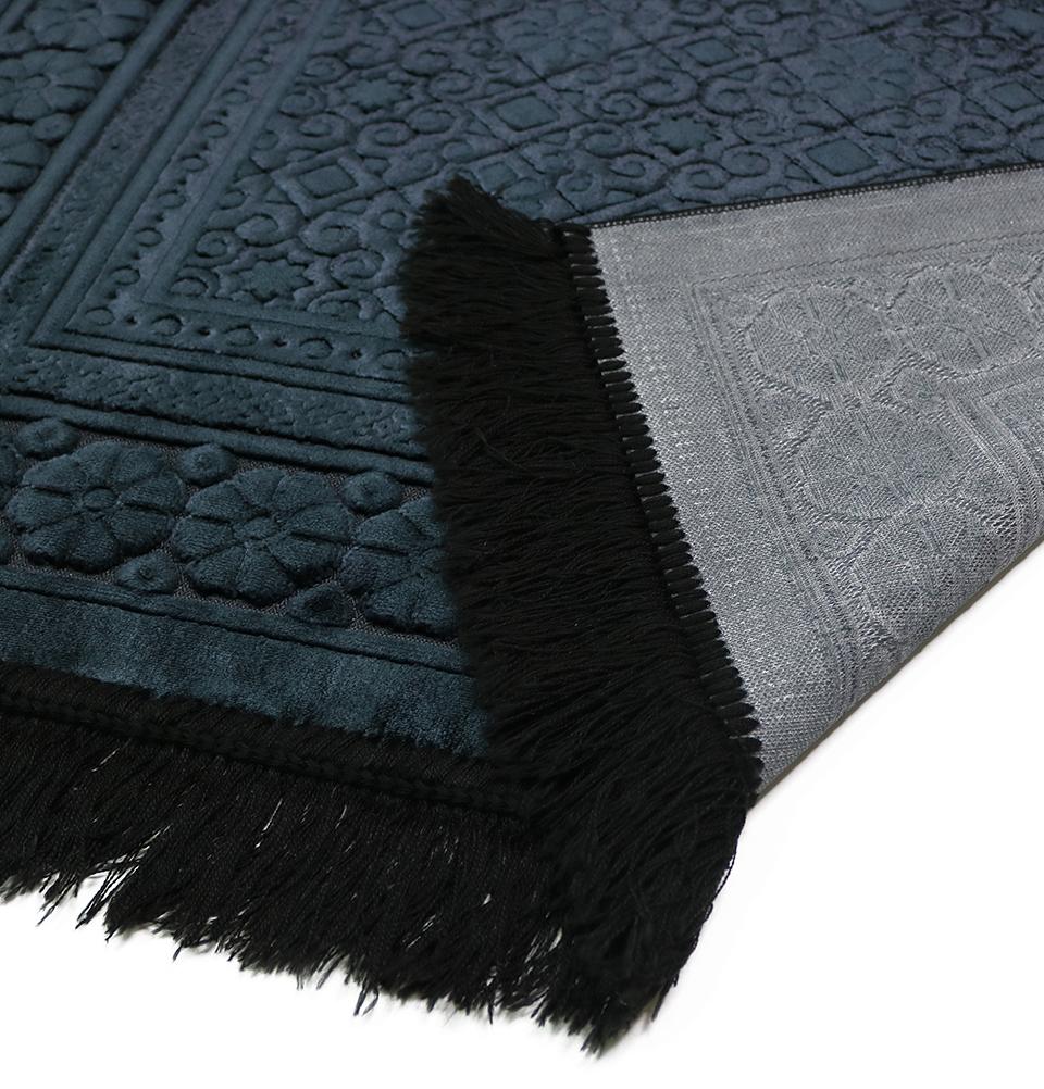 Modefa Prayer Rug Black Luxury Velvet Eid Mubarak Gift Bag Set - 5 Pieces with Prayer Rug - Black