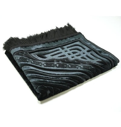 Modefa Prayer Rug Black Luxury Velvet Islamic Prayer Rug 5 Piece Ramadan Gift Set - Black