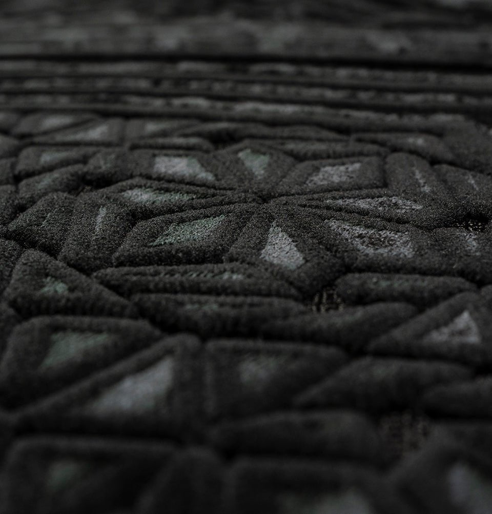 Luxury Velvet Islamic Prayer Rug Najma Black