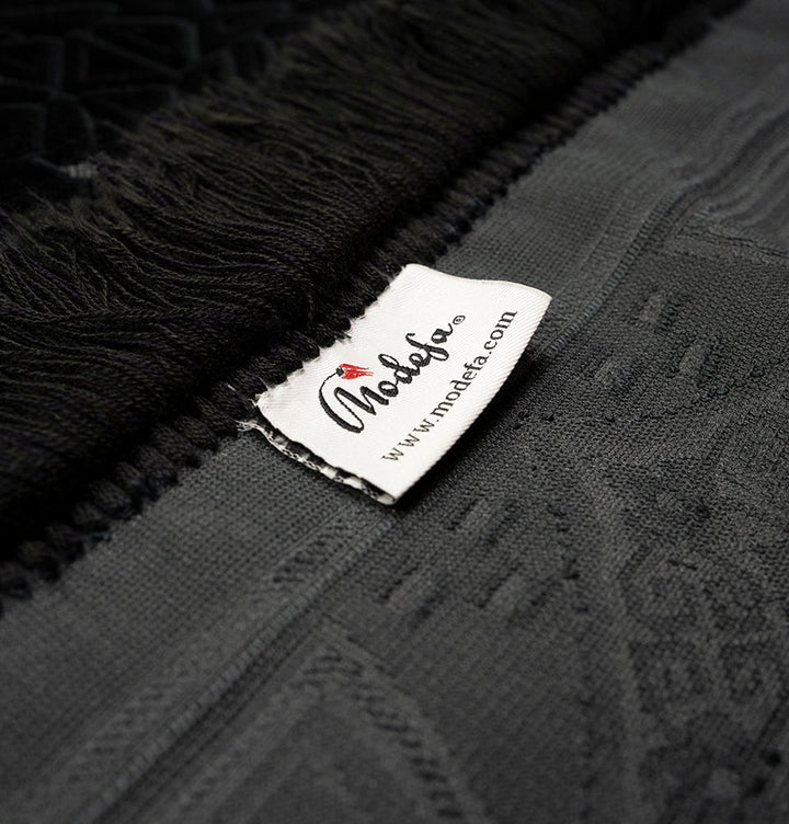 namaz さま Luxury Velvet Islamic Prayer Rug Najma Black