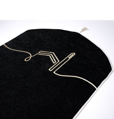 Modefa Prayer Rug Black Luxury Woven Chenille Islamic Prayer Mat Serenity - Black