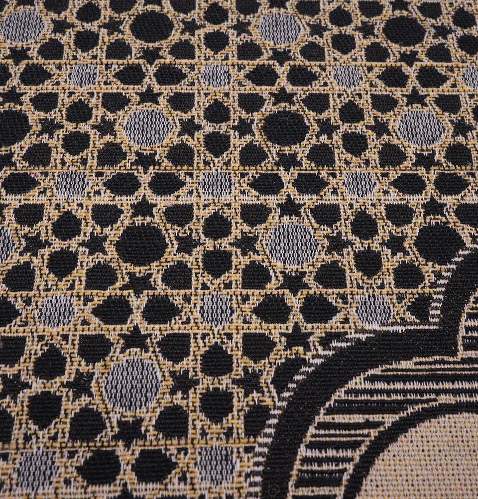 Modefa Prayer Rug Black Mini Cotton Woven Travel Islamic Prayer Rug - Mihrab Black