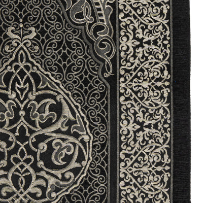 Modefa Prayer Rug Black Ramadan Lantern Cylinder Gift Box Set with Prayer Mat & Prayer Beads - Black