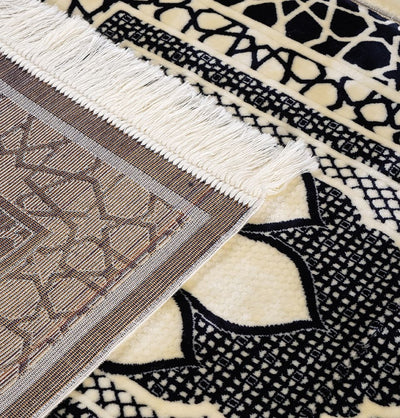 Modefa Prayer Rug Black Saray Plush Islamic Prayer Rug - Black