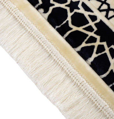 Modefa Prayer Rug Black Saray Plush Islamic Prayer Rug - Black