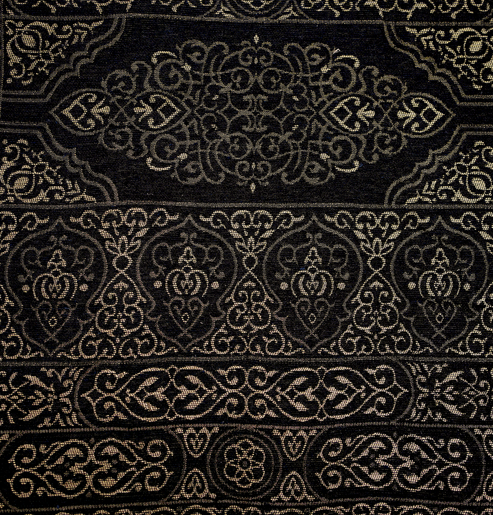 Modefa Prayer Rug Black Thin Woven Chenille Elegant Kaba Door Islamic Prayer Mat - Black