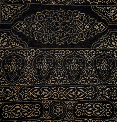 Modefa Prayer Rug Black Thin Woven Chenille Elegant Kaba Door Islamic Prayer Mat - Black