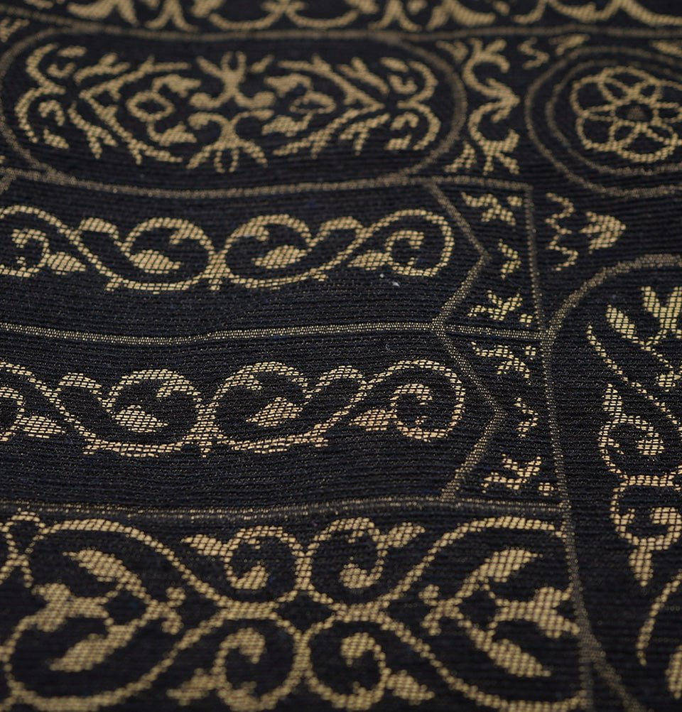 Modefa Prayer Rug Black Thin Woven Chenille Elegant Kaba Door Islamic Prayer Mat - Black
