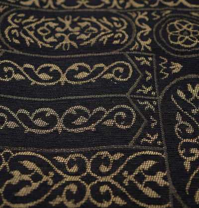 Modefa Prayer Rug Black Thin Woven Chenille Elegant Kaba Door Islamic Prayer Mat - Black