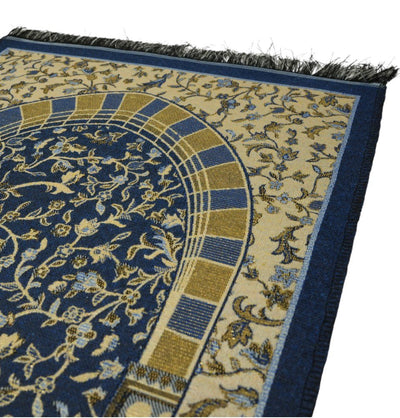 Modefa Prayer Rug Blue Cotton Woven Child Islamic Prayer Mat - Garden Arch - Blue