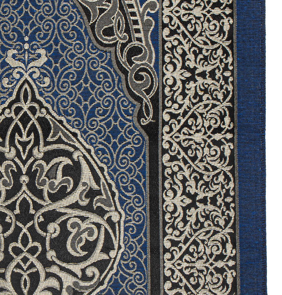 Kaba Rim Box Kaba Cylinder Gift Box Set with Prayer Mat & Prayer Beads - Blue