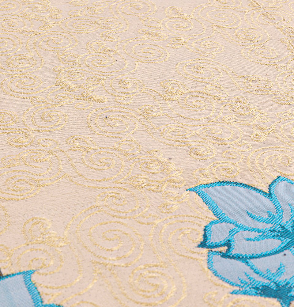 Modefa Prayer Rug Chenille & Taffeta Islamic Prayer Mat Poppies - Green