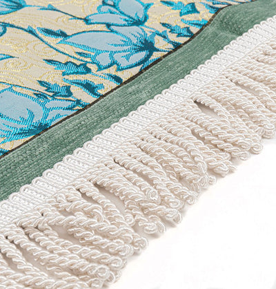 Modefa Prayer Rug Chenille & Taffeta Islamic Prayer Mat Poppies - Green