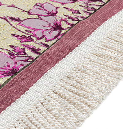 Modefa Prayer Rug Chenille & Taffeta Islamic Prayer Mat Poppies - Pink