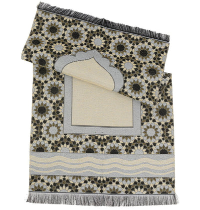 Modefa Prayer Rug Chenille Thin Travel Islamic Prayer Mat Stargazer - Blue