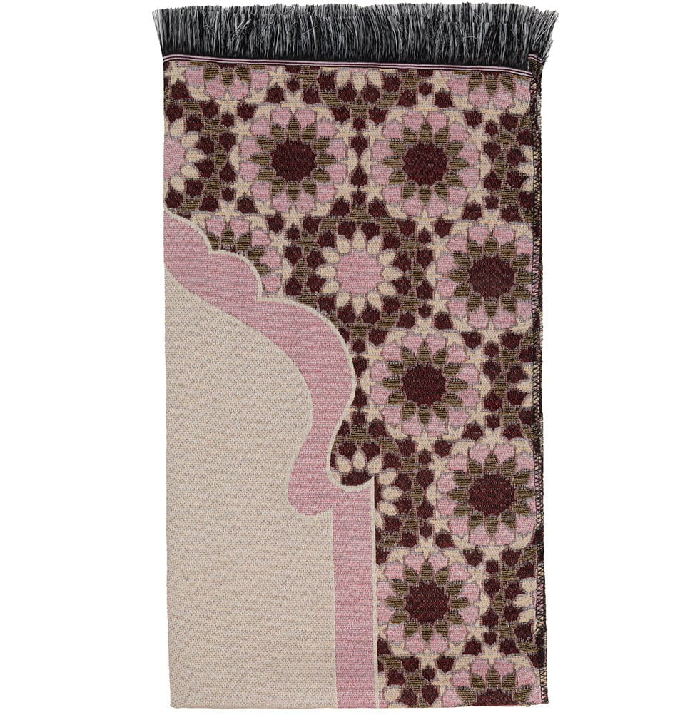 Modefa Prayer Rug Chenille Thin Travel Islamic Prayer Mat Stargazer - Pink