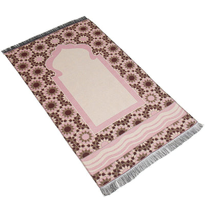 Modefa Prayer Rug Chenille Thin Travel Islamic Prayer Mat Stargazer - Pink
